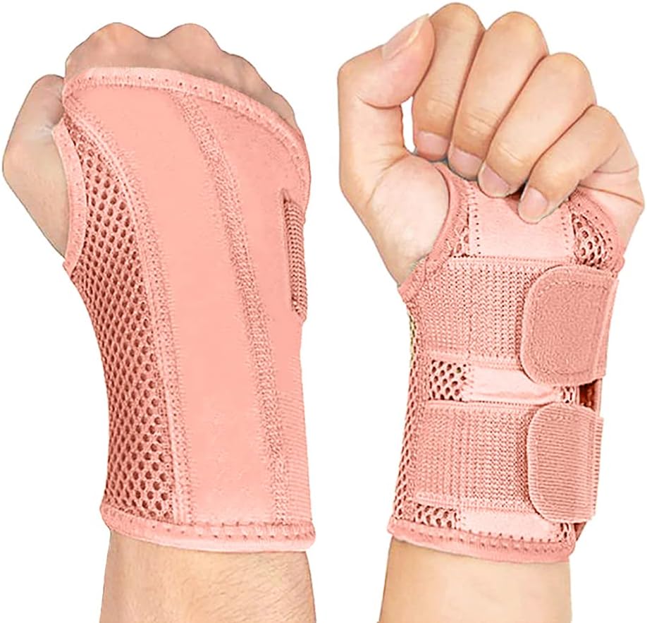 NuCamper Wrist Brace Carpal Tunnel Right Left Hand for Men Women, Night Wrist Sleep Supports Splints Arm Stabilizer with Compression Sleeve Adjustable Straps,for Tendonitis Arthritis Pain Relief