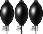 Lamoutor 3Pcs Blood Pressure Latex Bulb Replacement Inflation Bulb Pump Hand Squeeze Sphygmomanometer Bulb with Air Release Valve