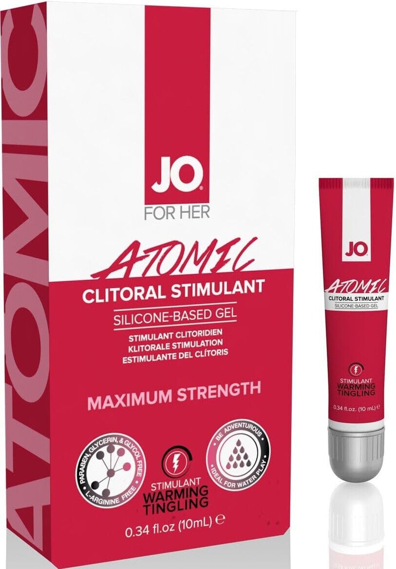 JO Atomic Clitoral Gel – Silicone Based Warming Clitoral Stimulant Gel for Women, Intense Sensation – 10 mL