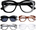 Eyekepper 5 Pack Oversized Reading Glasses - Retro Readers for Women Include Sunshine Readers +0.50
