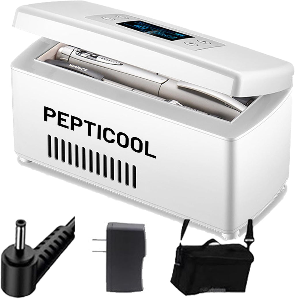 Peptide & Insulin Cooler, Peptide Cooler, Portable Insulin Cooler Box, Keeping Cooling 2-8℃ with LED Display, Mini Refrigerator, Carrying Organizer (1PCS)
