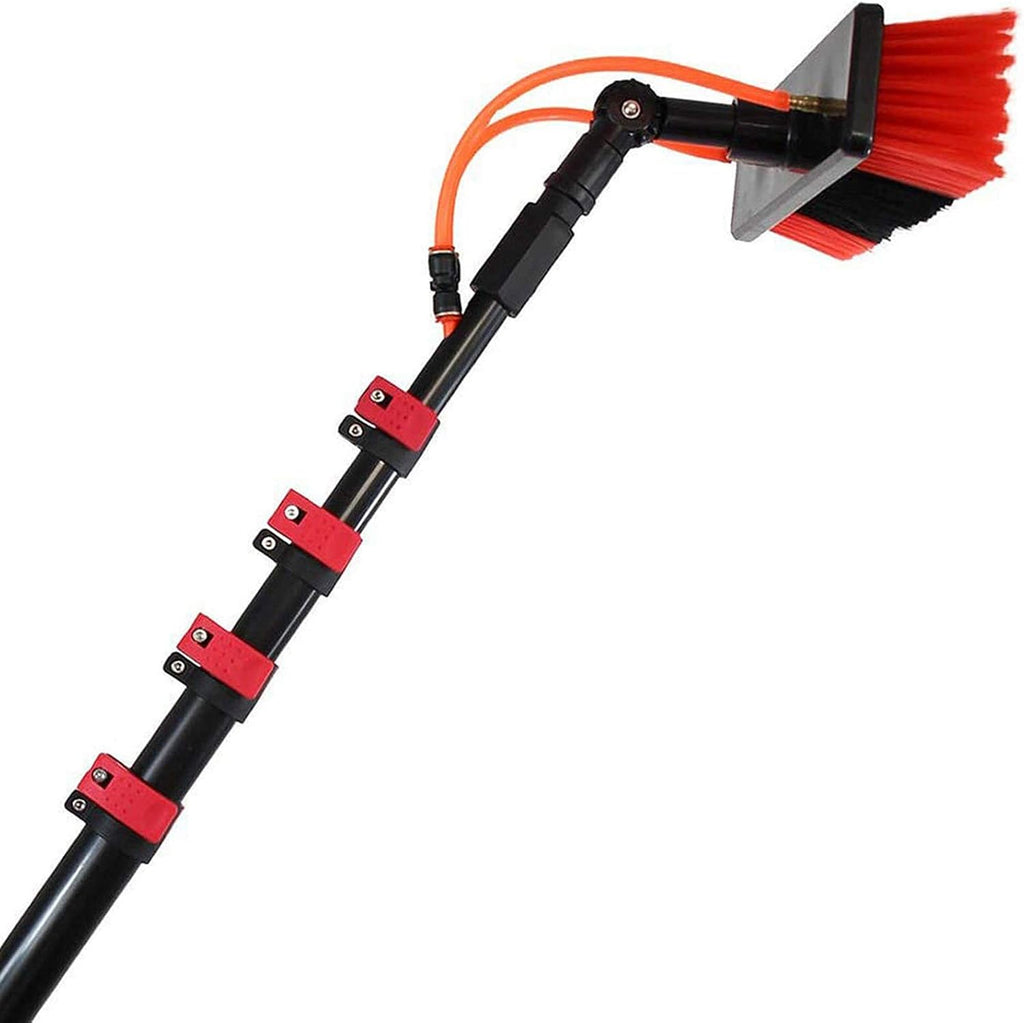 3.6-11M Solar Panel Cleaning Brush and Pole, Window Cleaning Kit with Extension Pole, for Window Cleaning, Photovoltaic Panel Cleaning, Trucks, Solar Panels Water Brush,36FT/11M