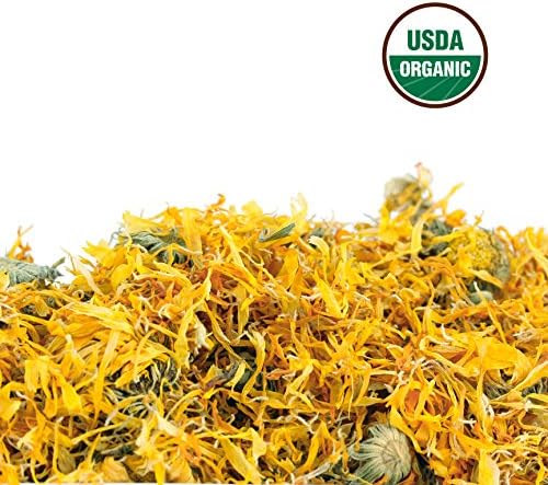 Calendula Tea 1LB (16Oz) 100% CERTIFIED Organic Whole Flower Herbal Tea (Calendula Officinalis), Caffeine Free in 1 lbs. Bulk Resealable BPA-free Bags from U.S. Wellness