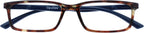 OPULIZE SEE Blue Light Blocking Glasses for Women and Men, Narrow Frame, Spring Hinges, Anti-Reflective Computer Glasses, Brown Blue Arm (Pack of 1)