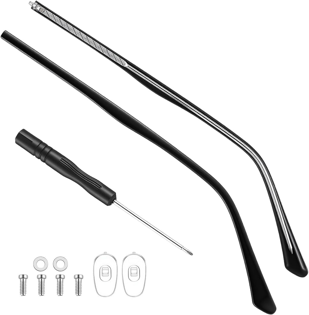 1 Pair Eyeglass Repair Kit Universal Glasses Arm Replacement Frame Tightening Set with Screws & Screwdrivers Complete Eyewear Repair Parts for Legs, Hinges & Adjustments