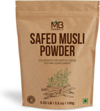 MB Herbals Pure Safed Musli Powder 100 Gram | 3.5 oz Chlorophytum borivilianum | White Musli | Svet Musli Powder