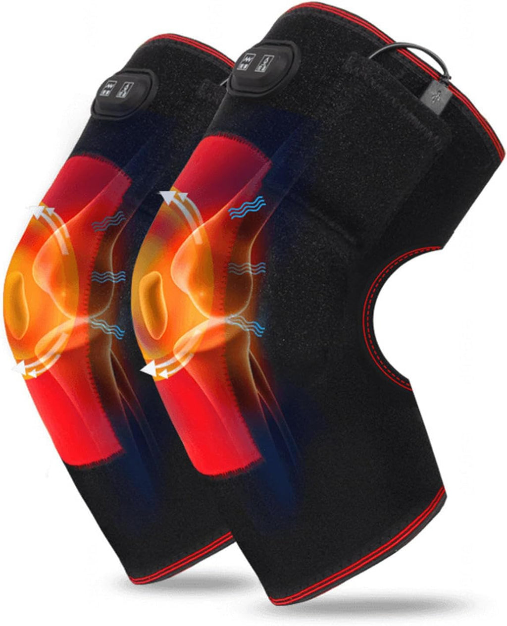 VIDECOR Heated Knee Brace Wrap, Electric Heating Knee Pad, Heating Knee Brace Wrap, Warm Therapy for Joint Pain, Arthritis Meniscus Pain Relief for Men And Women