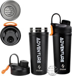 Ozizo Stainless Steel Shaker Bottle, Insulated Shaker Cup for Protein Mixes, 27.7 oz, Black