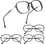 MARE AZZURO 4 Pack Blue Light Blocking Reading Glasses Women Fashion Large Readers 1.0 1.5 2.0 2.5 3.0 3.5 4.0