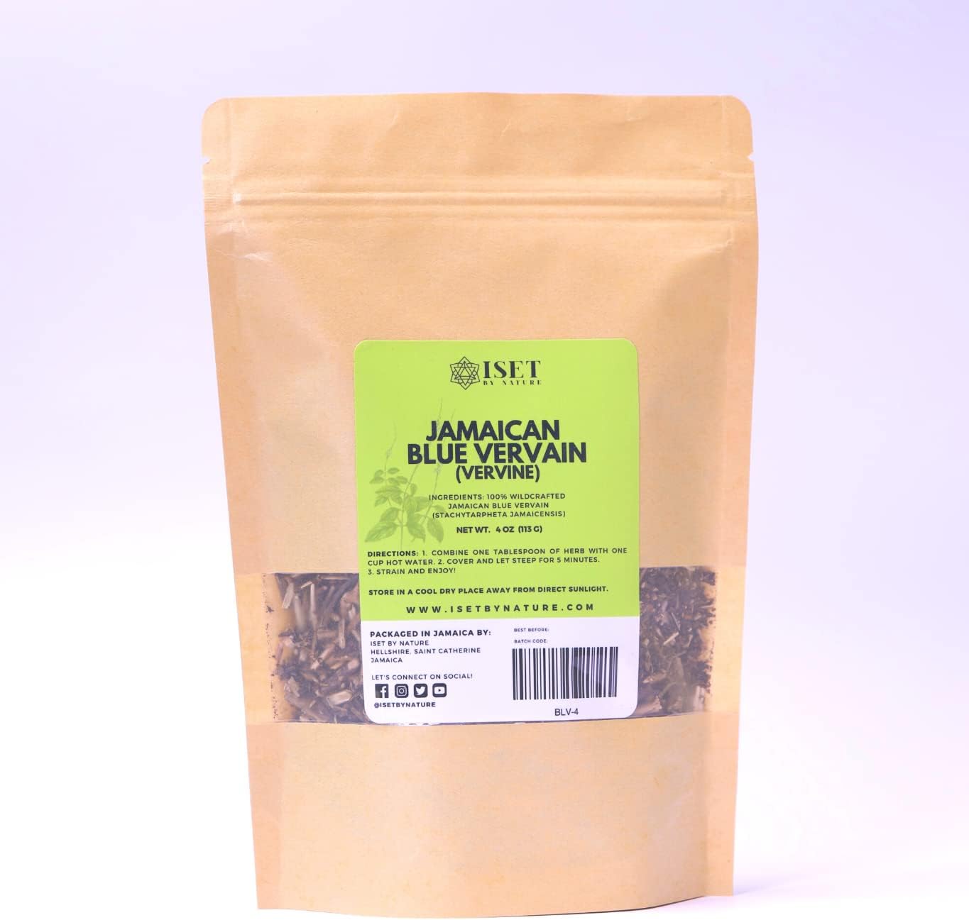 Jamaican Blue Vervain Tea, Loose Leaf Herb, 4 oz