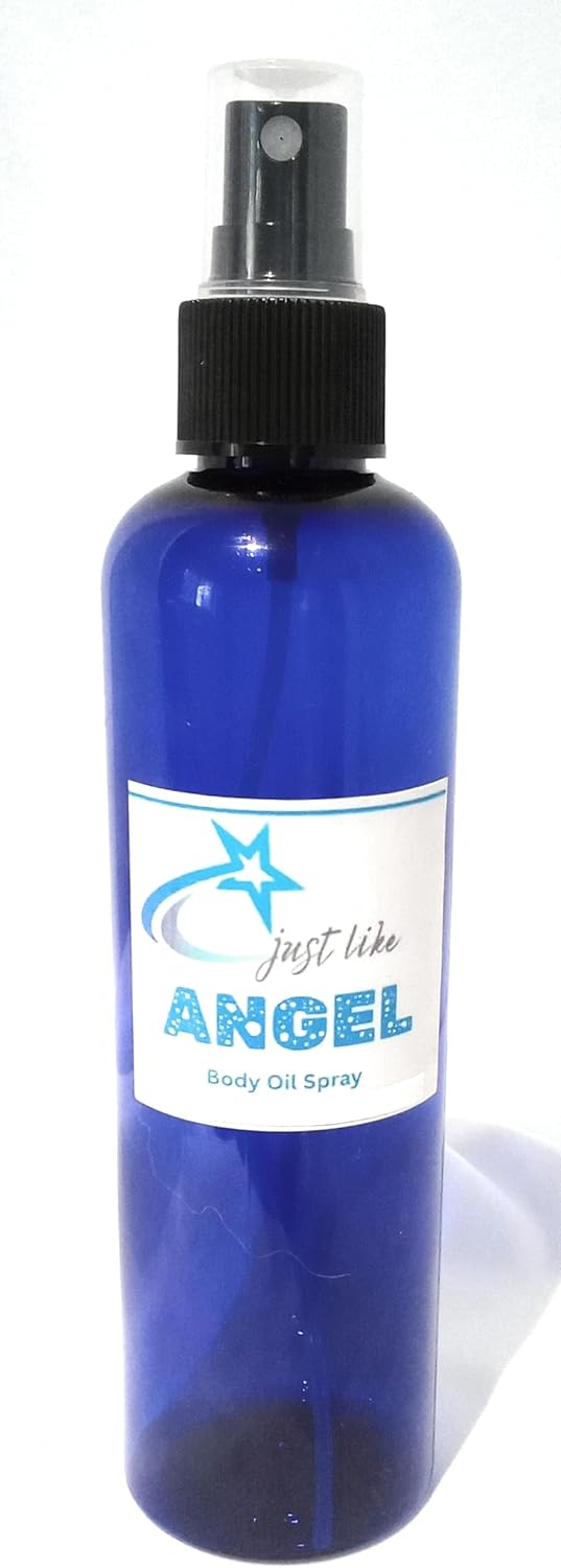 Body Oil Spray – Inspired by Angel Fragrance – Long Lasting Perfume Body Oil Mist – Lightweight Moisturizing Dry Body Oil – Non Greasy Formula – Fine Mist Spray – 8 oz