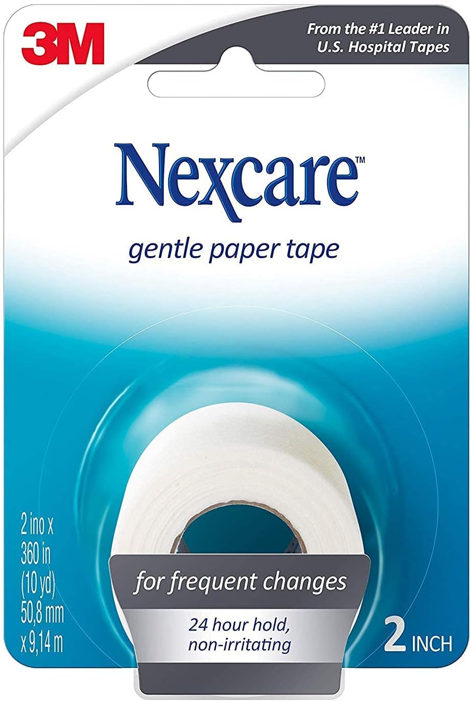 Nexcare Gentle Paper First Aid Tape, 2 Inches X 10 Yards, Pack of 6