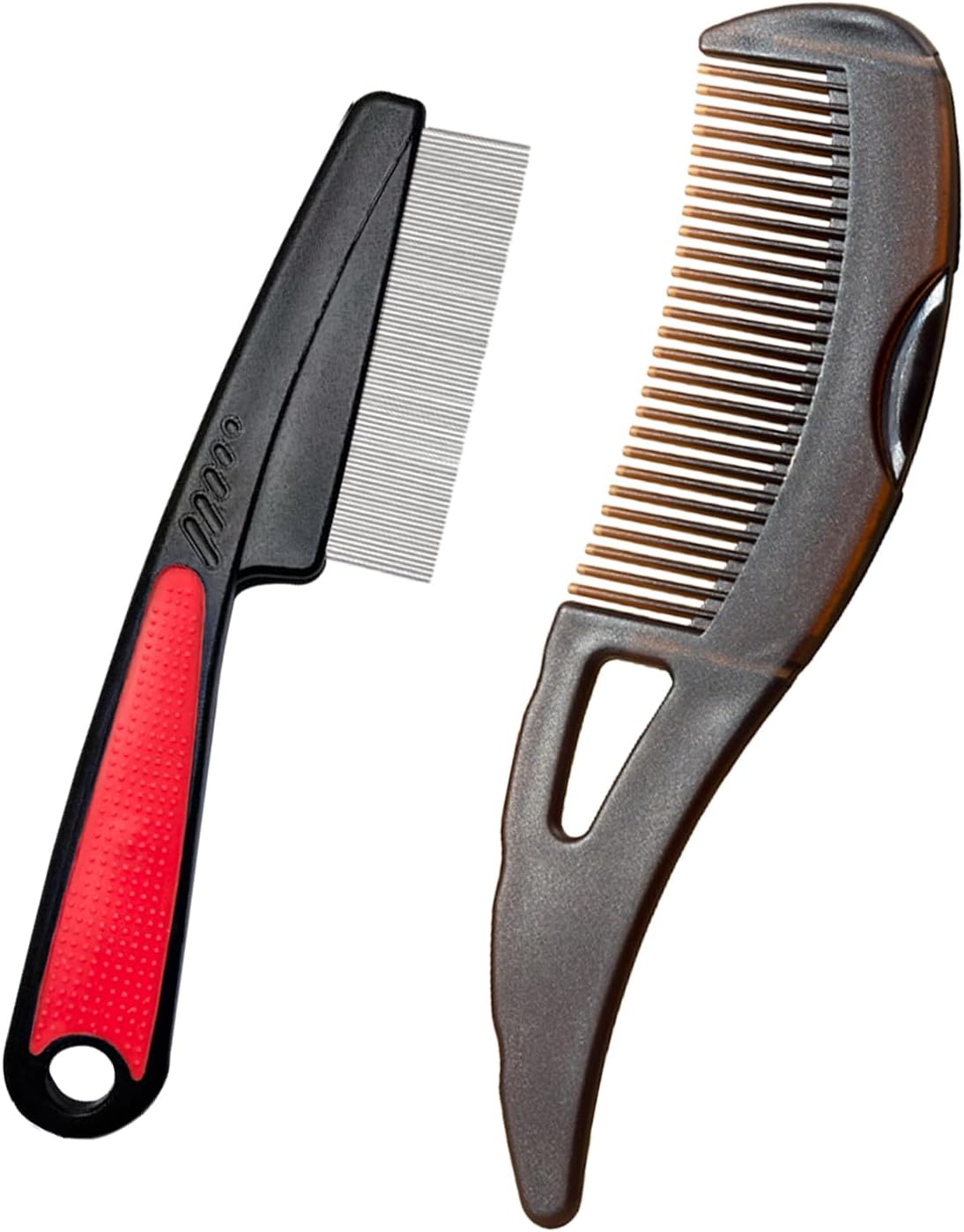 Dandruff Comb Wide Tooth, Stainless Steel Fine Tooth Lice/Psoriasis Scalp Detox Comb for Women, Men & Kids, Professional Portable Sweep/Massage/Clean Shower Brush Tool for Hair Care/Growth (Red)