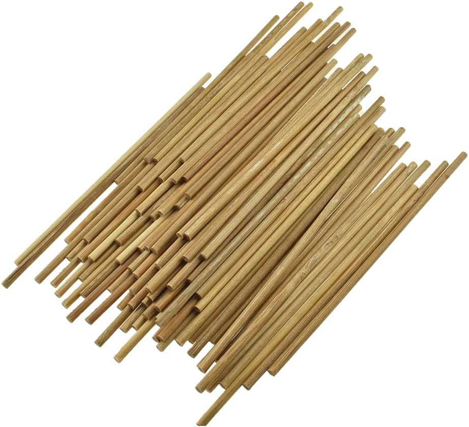 HAHIYO 6inches/15cm 80-Count Carbonized Bamboo Wood Lollipop Stick - Wood Cake Pop Stick Treat Stick Sucker Stick Candy Apple Stick for Lollipop Hard Candy Chocolate Christmas Children