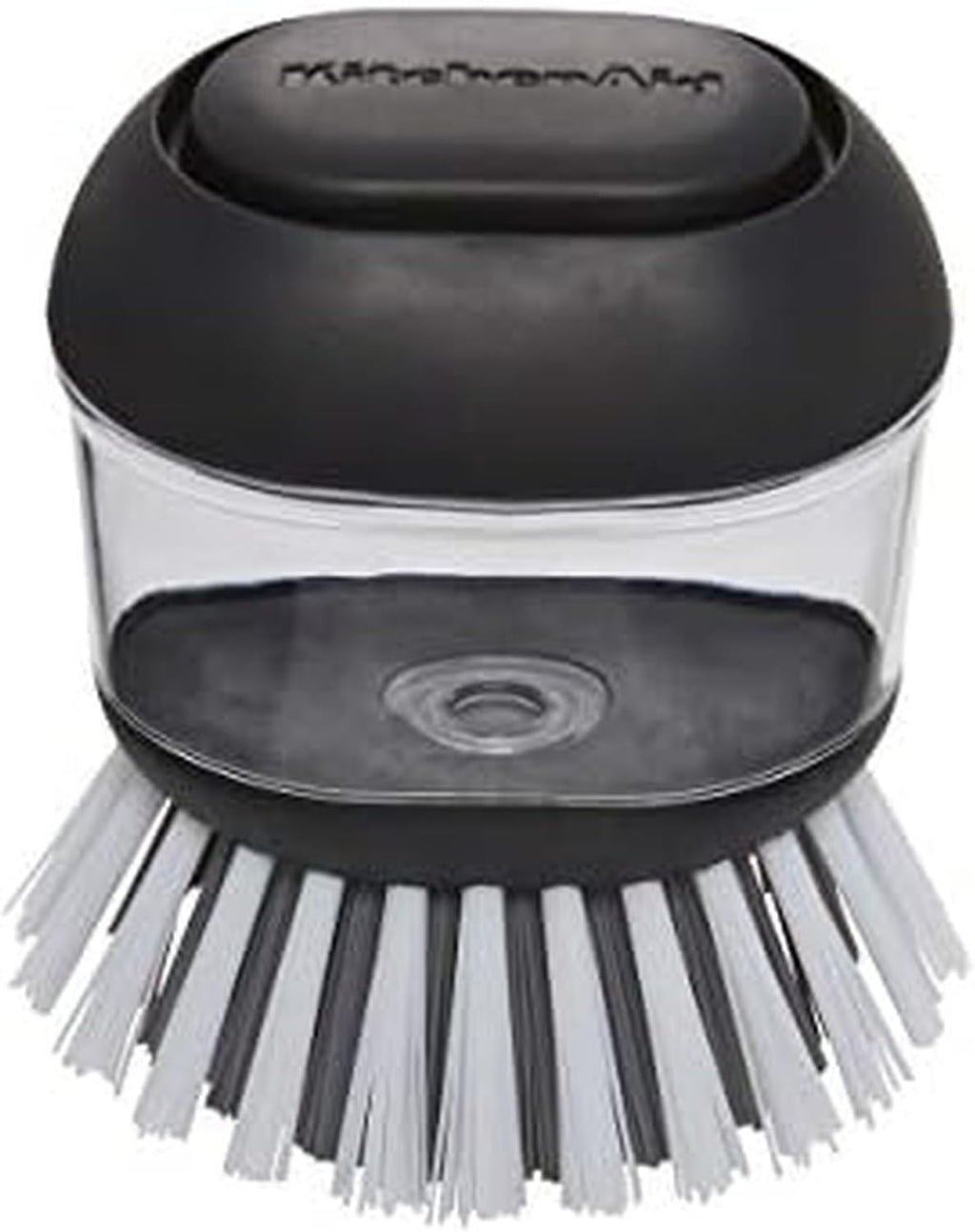KitchenAid Soap Dispensing Palm Brush with Built in Easy to Fill Soap Dispenser, Non Slip Grip for Easy Cleaning, Safe on Non Stick Cookware, 2.95 x 2.17 x 3.54 inches, Black