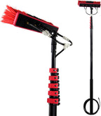 ANUU Water Fed Pole Kit, Telescopic Extension Pole Cleaning Kit Aluminum Outdoor Window Cleaner w/Hose, Cleaning and Washing Tool for Window Glass, Solar Panel,30cmbrush-12FT/3.6M