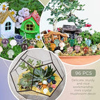 Nuanchu 96 Pieces Mushroom Crystal Gemstone Trinkets Mini Decor Sculpture Carved Natural Little Mushroom Crystal Stones Accessories for Witchcraft Home Garden Miniature Decor Meditation