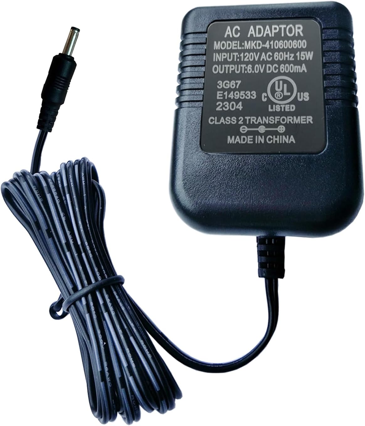 OEM 6V 600mA UL AC/DC Adapter Compatible with Cold Therapy Care Cube HON-Kwang D0660 HK HONKWANG D 0660 00660 10698 6VDC 0.6A 6.0V DC6V Class 2 Transformer Power Supply Cord Charger PSU (3.5mm Plug)