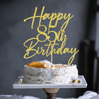 Happy 85th Birthday Cake Topper - Gold Glitter Cheers to 85th Years | Fabulous Cake Decoration for 85-Year-Old Party Supplies (85th)
