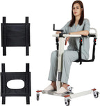Patient Lift Transfer Chair, Patient Lift for Home Wheelchair Portable Car Lift Aid Transport Chair, Lightweight Bedside Bathroom Wheelchair for Caregivers Elderly Living (Basic Backrest)