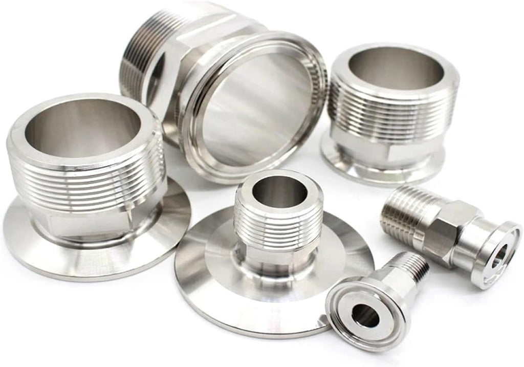 1/4" 3/8" 1/2" 3/4" 1" -4" NPT Male x 0.5" 0.75" 1.5" 2" -4" Tri Clamp Connector Pipe Fitting 304 316L Stainless Steel(2-NPT-K77.5,SUS316L) AIQFTGSNS