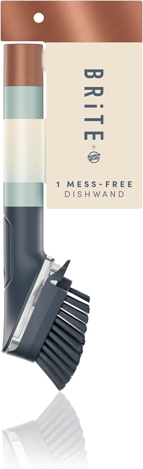 Brite by Scotch-Brite Limited Edition Mess-Free Dishwand, Sleek and Stylish Dish Brush with Soap Dispenser Handle