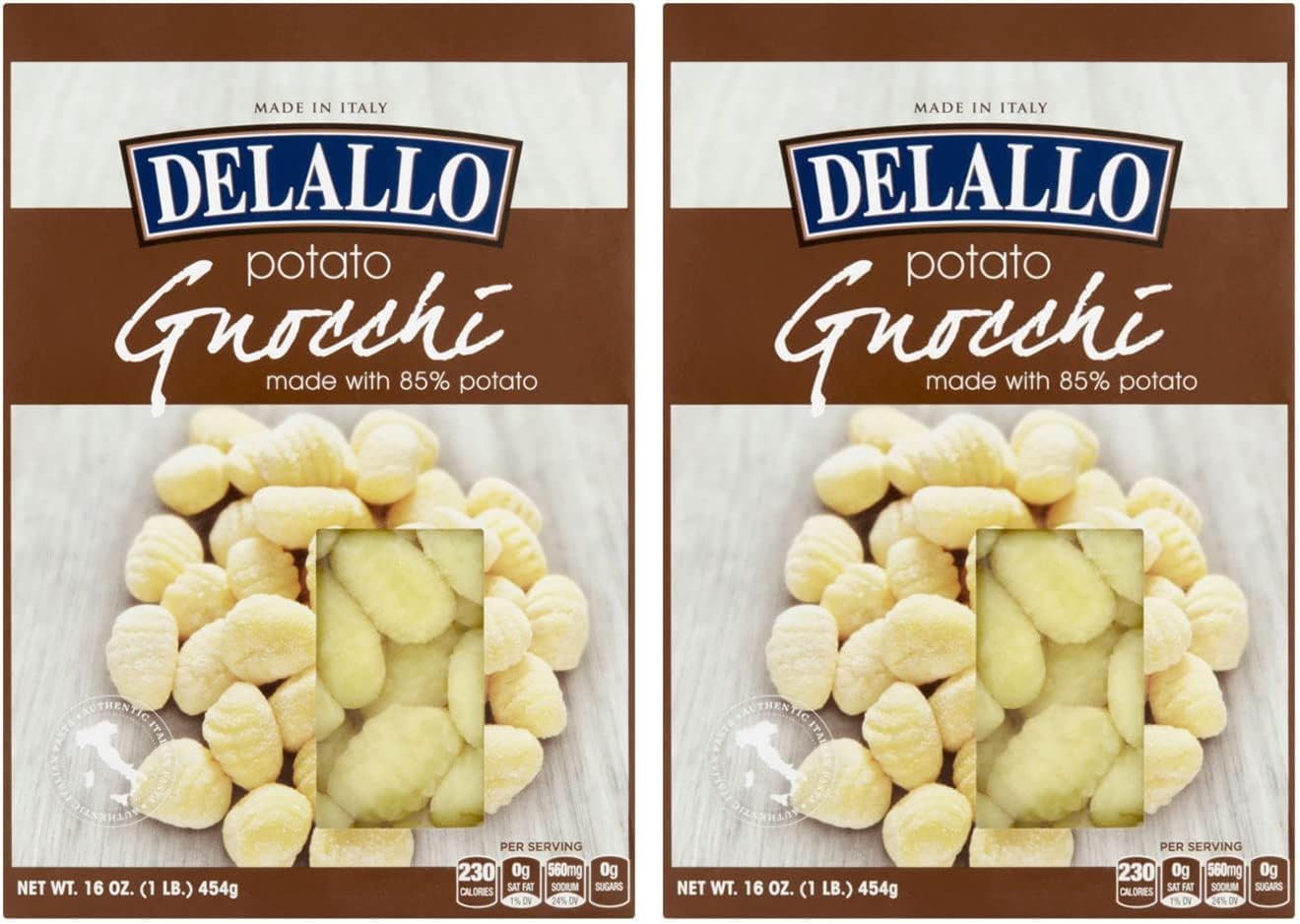 DeLallo Traditional Italian Potato Gnocchi,1lb,(Pack of 2)