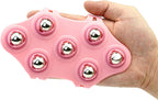 Glove Massager Palm Shaped Hand Massage Manual 7 360-degree-roller Mental Roller Ball﻿ Pink