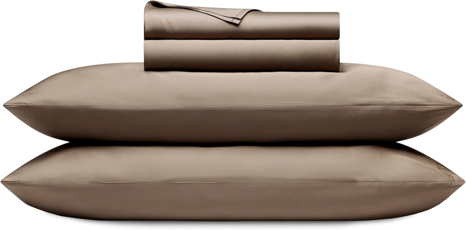 Cozy Earth Luxury Bed Sheet Set - 100% Viscose from Bamboo Fabric, Ultra-Soft & Breathable, Fits Regular & Deep Pocket Mattresses up to 20" - 4 Pieces Twin Sheet Set Walnut