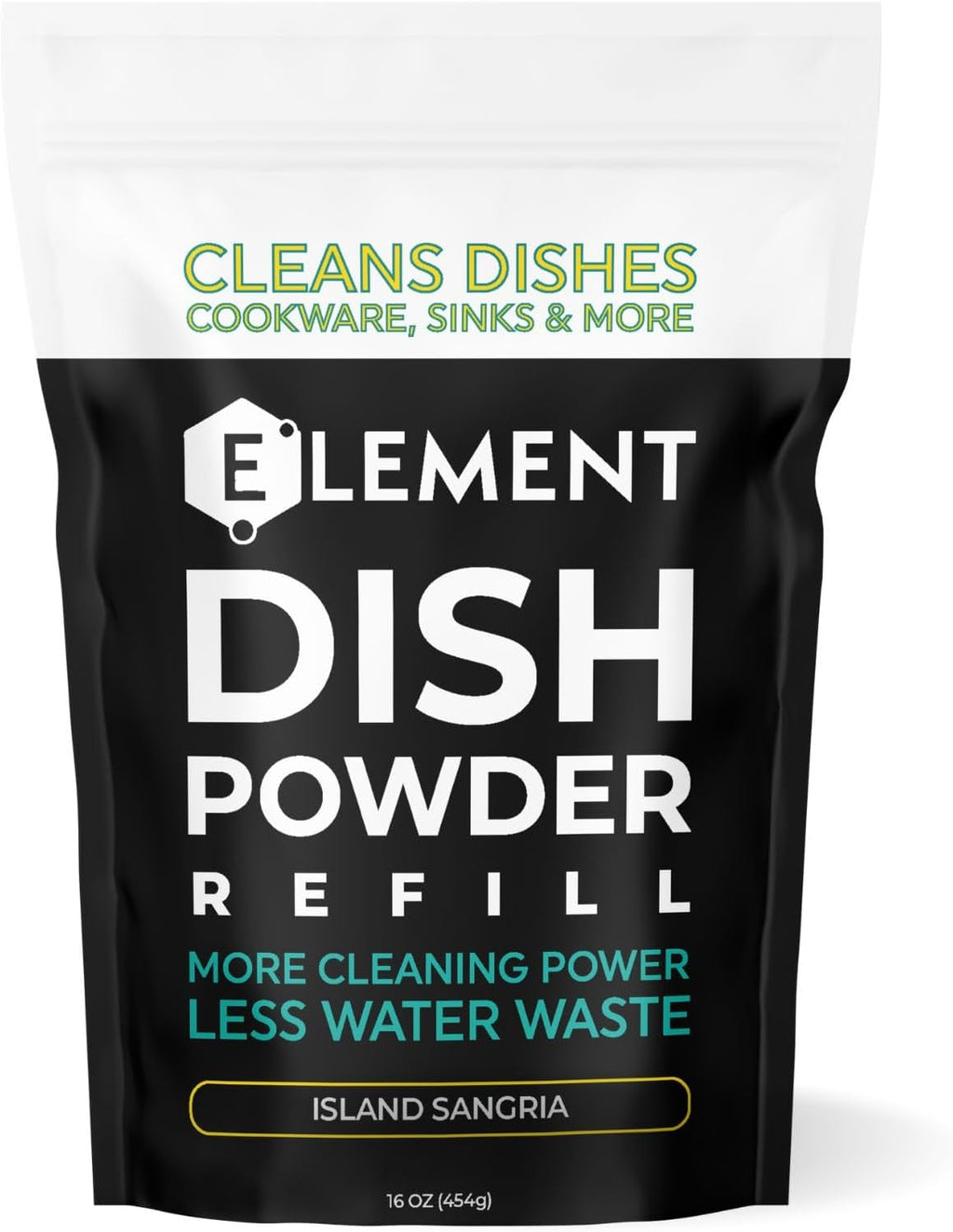 ELEMENT Dish Powder | Grease-Fighting Dish Soap | No Harsh Chemicals, Liquidless, Plastic-Free | Plant-Based Pouch (Island Sangria, 16 OZ Refill Pouch)