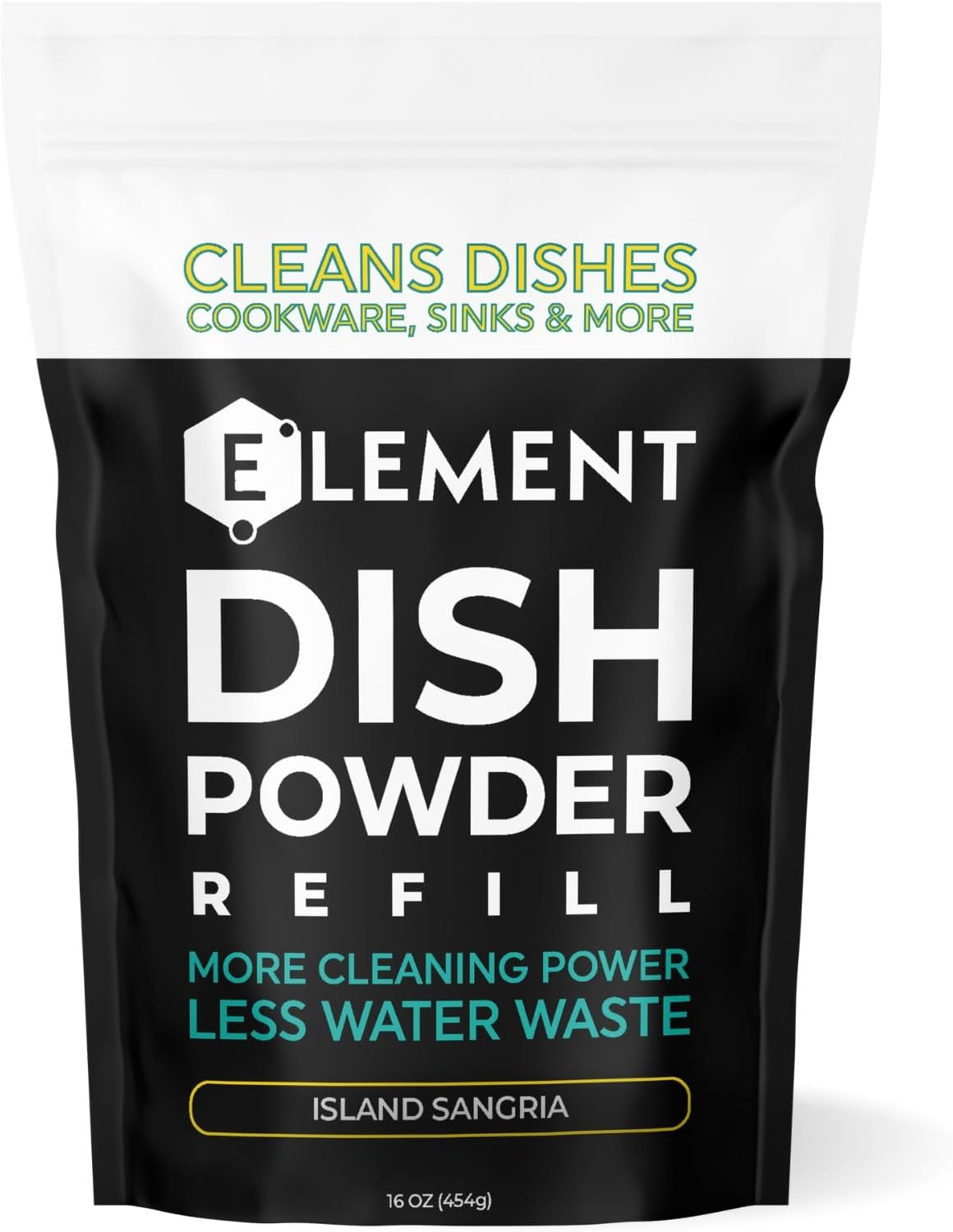 ELEMENT Dish Powder | Grease-Fighting Dish Soap | No Harsh Chemicals, Liquidless, Plastic-Free | Plant-Based Pouch (Island Sangria, 16 OZ Refill Pouch)
