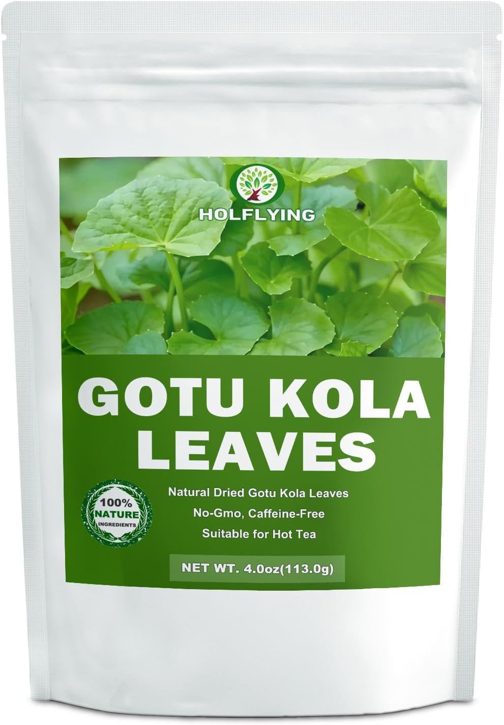 Dried Gotu Kola Leaves - 4.0 oz, Cut & Sifted, All-Natural Gotu Kola Herbal Tea, Cut & Sifted, No Additives