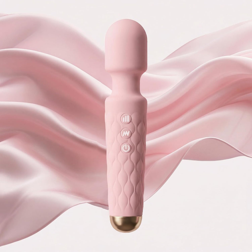 Personal Massager - 4H Max Runtime & Ultra-Quiet - Waterproof - 20 Modes 8 Speeds for Deep Tissue Back Massage, Post-Workout Recovery and Neck Muscle Relaxation（Pink）
