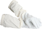 Beekeeping Gloves – Goatskin Leather Bee Gloves for Men and Women, Bees Protective Gear with Long Canvas Sleeves and Elastic Cuffs for Hobbyists and Professional Beekeepers (Small)