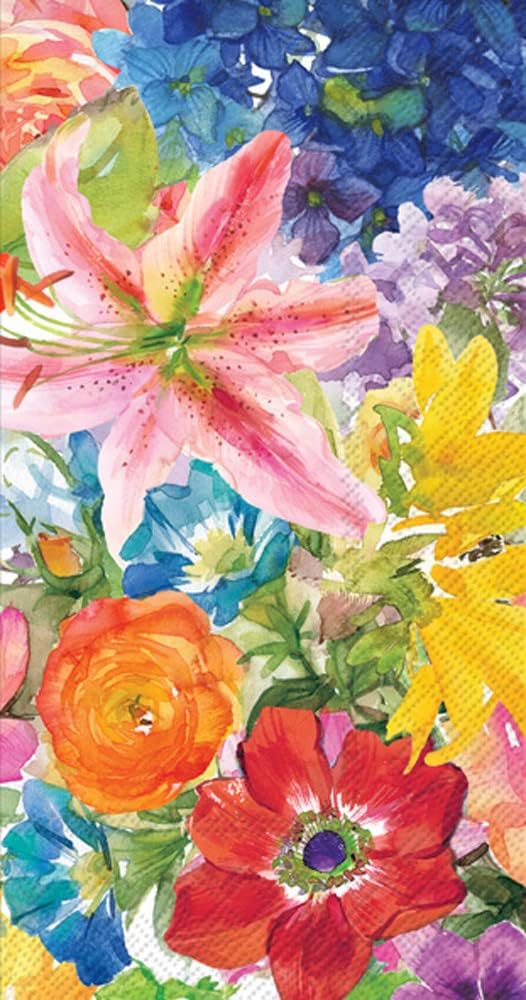 Boston International IHR 3-Ply Paper Napkins, 16-Count Guest Size, Abundant Floral