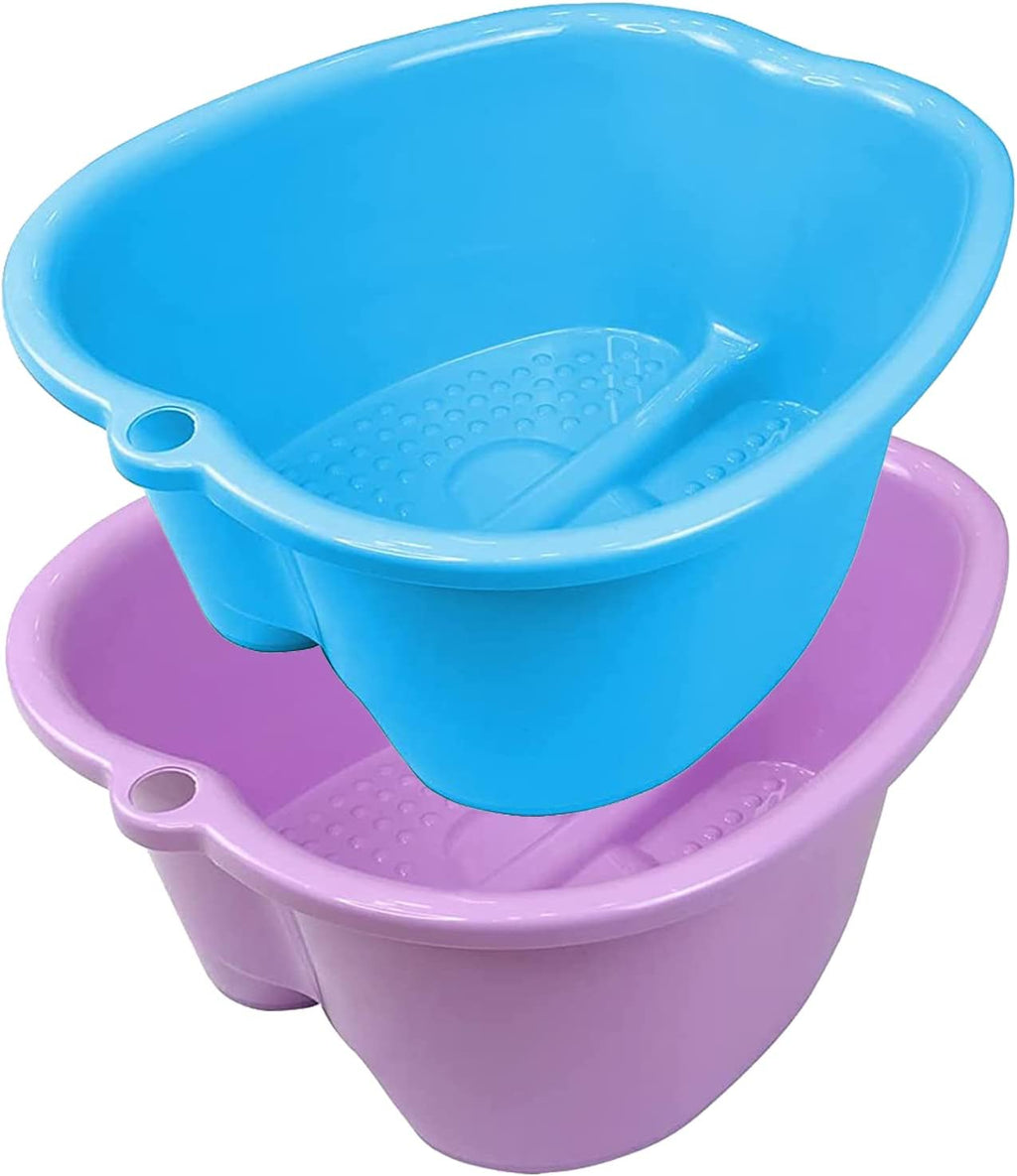 2 Pcs Foot Soaking Bath Basin - Large Foot Soaking Tub Foot Bath Spa Wash Basin Foot Bucket Foot Soaking Tub Feet at Home (Purple/Blue)