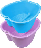 2 Pcs Foot Soaking Bath Basin - Large Foot Soaking Tub Foot Bath Spa Wash Basin Foot Bucket Foot Soaking Tub Feet at Home (Purple/Blue)
