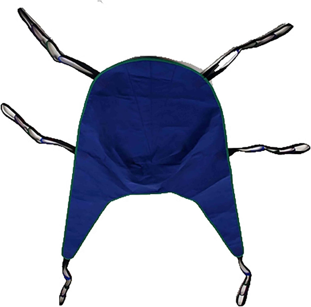 Invacare Reliant Divided Leg Sling with Head Support for Patient Lifts, Polyester, Large, 450 lb. Weight Capacity, R101,Binding; Green, Body; Blue