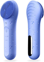 NågraCoola CLIE Facial Cleansing Brush, Waterproof and Rechargeable Face Scrub Brush for Men & Women, Cleansing, Exfoliating and Massaging, Electric Face Scrubber - Blue