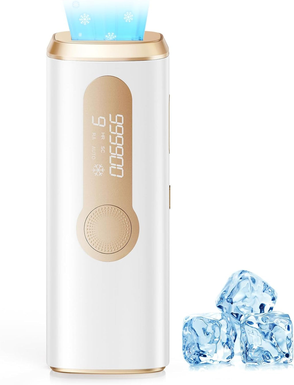 IPL Laser Hair Removal Device for Women & Men - Safe At-Home 45°F Ice-Cooling Contact for Painless & Long-Lasting Results, 86% Less Hair In 3 Weeks for Full Body & Face, White