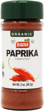 Badia Organic Paprika, 2 oz – Sweet & Smoky Flavor, Ground Red Pepper for Cooking, Seasoning, and Garnishing