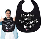 Funny Adult Bibs for Eating Man Women Elderly, Washable Clothing Protectors Bib for Adults Senior Citizens