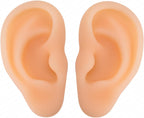 2PCS Realistic Silicone Ear Models – Soft Left & Right Fake Ears for Piercing Practice & Earring Display, Flexible Mannequin Mold for Artists & Retail Showcases (One Pair of Ear#1)