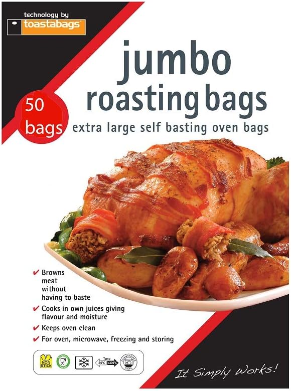Toastabags Jumbo Oven Roasting Bags, 55 x 60cm,(Pack of 50)