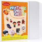 Auihiay 12 Pieces Printable Shrinky Plastic Sheets, Shrink Films Papers for Kids Easter Ornament and Mothers Day Gifts, 6 White and 6 Semitransparent, 8.3 x 11.6 inch / 21 x 29.5 cm
