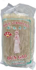 CAF Premium Vermicelli Noodles, Rice Vermicelli Noodles, Rice Sticks, Bun Gao, 14 Oz Gluten Free Pack of 1
