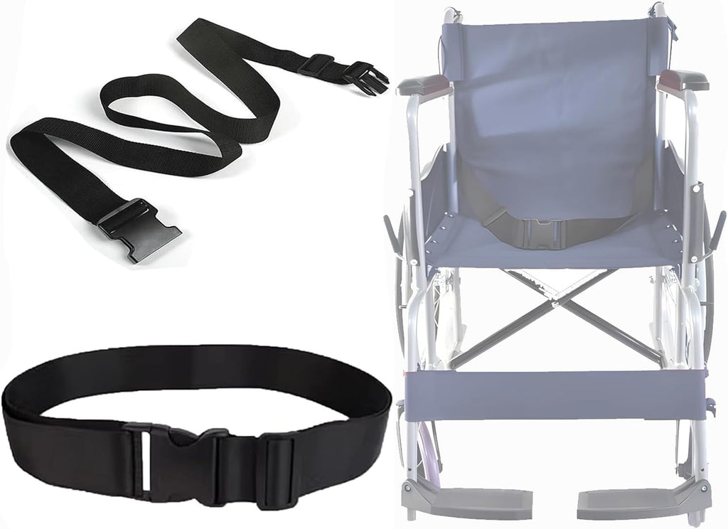 Wheelchair Safety Strap Seat Belt, 31-86"Adjustable Length/ 2" Wide - Black Anti-Slip and Anti-Fall Wheelchair Fixation Belt, Extra Long Size-Suitable for Obese People