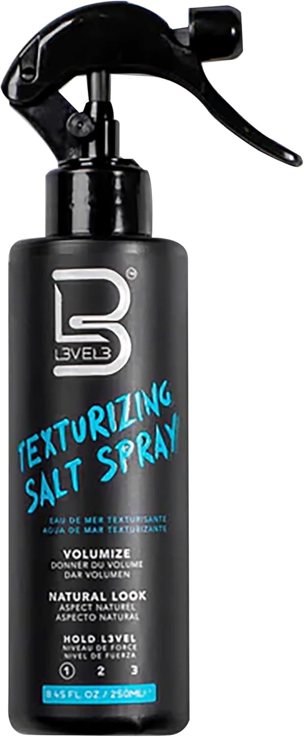 L3 Level 3 Sea Salt Texturizing Spray - Creates Beachy Waves and Texture - Casual Hair Finish (8.45 Fl Oz)