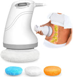 Body Sculpting Machine Electric Cellulite Massager 3 Pads, Handheld Full Body Massage Machine for Back/Abdomen/Butt/Leg/Arms Deep Massage Relax with Rotaion Vibration Body SPA (White)