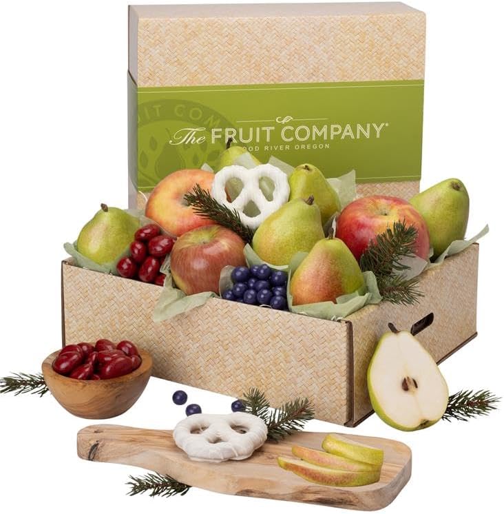 The Fruit Company Oregon's Finest Gift Box, A Luxurious Gift Box Filled with Fresh Fruits and Tasty Chocolate Treats, Ideal Gift for Birthdays, Anniversaries, and More